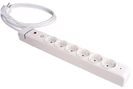 61ILSO BASE MULTIPLE 6T C/CABLE C/INTER 1,5mts PROTECC SOBRETENSION Y SOBRECARGA ION SOLERA
