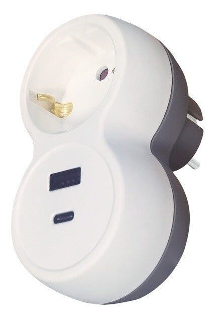 103000020 SIMPLE WHITE ADAPTER WITH USB TYPE A AND TYPE C GSC