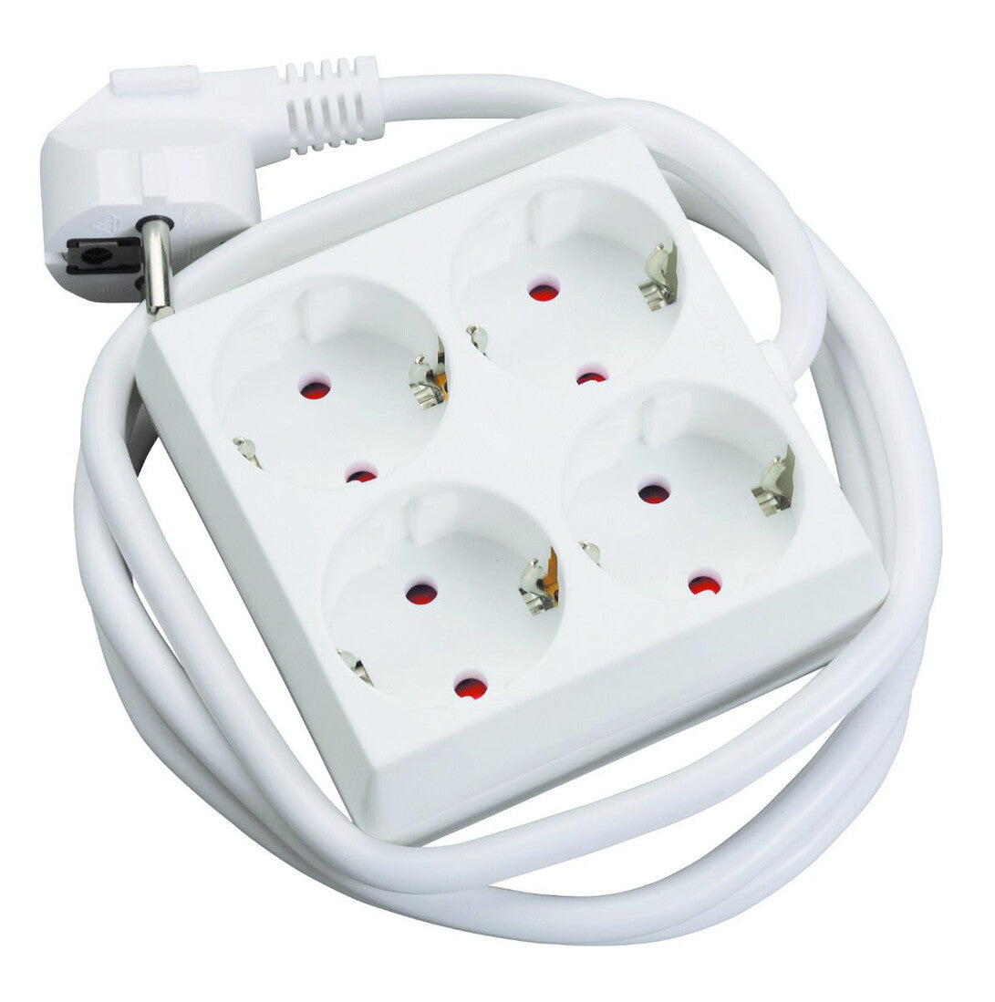 100005021 BASE MULTIPLE SERIE ESTANDAR 4T C/CABLE CUADRADA 1.5M BLANCA GSC