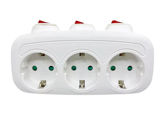 040315 TRIPLE OUTLET ADAPTER WITH TRIPLE SWITCH B&B