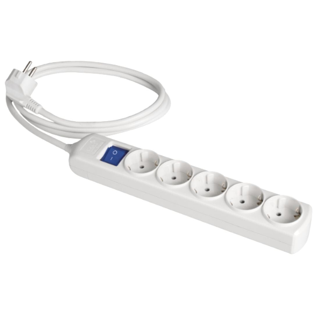8055IL MEHRFACHSTECKDOSENLEISTE 5-FACH 5m KABEL MIT SCHALTER SERIE 8000 SOLERA
