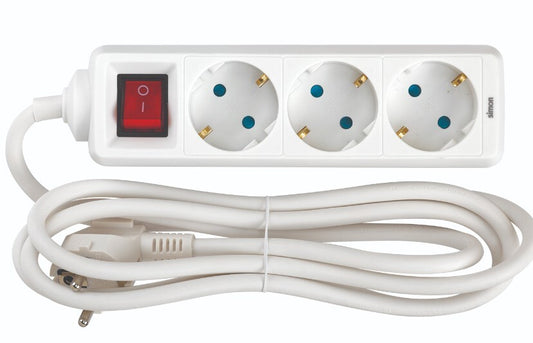 BM712301 BASE 3T C/CABLE 2m C/INTER BLANCA SIMON