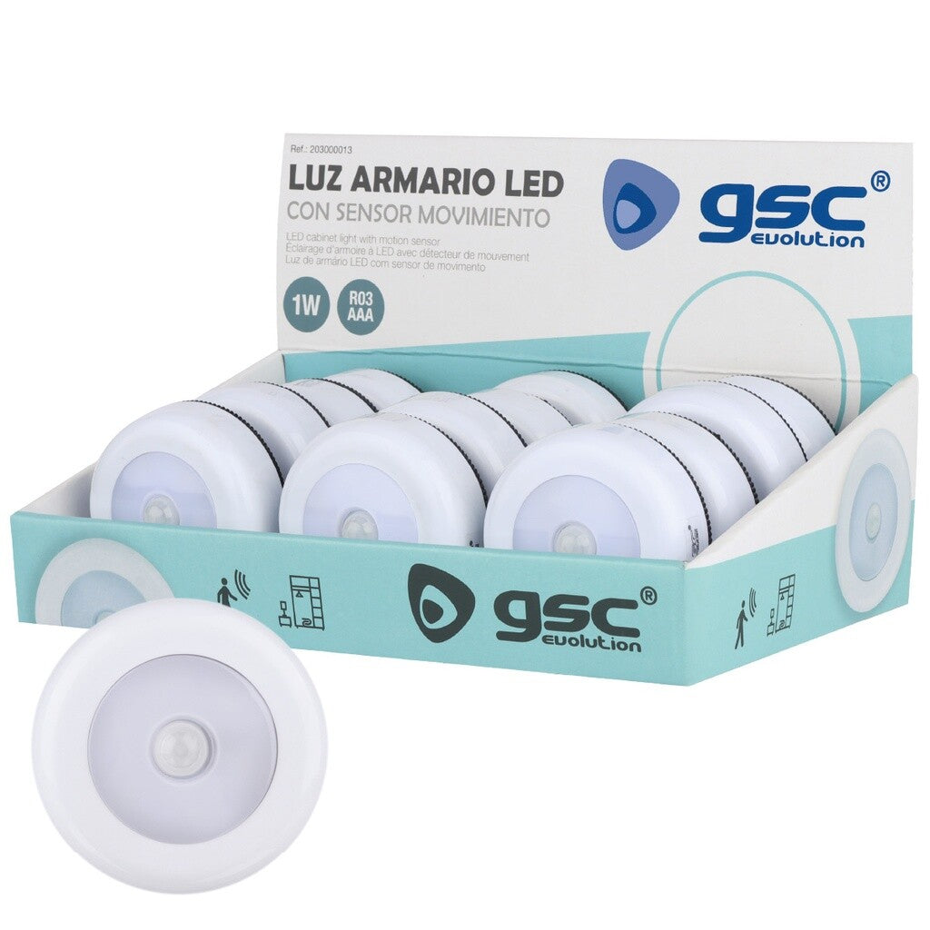 203000013 LUZ DE ARMARIO LED 1W 4000K C/SENSOR MOVIMIENTO KISANG GSC