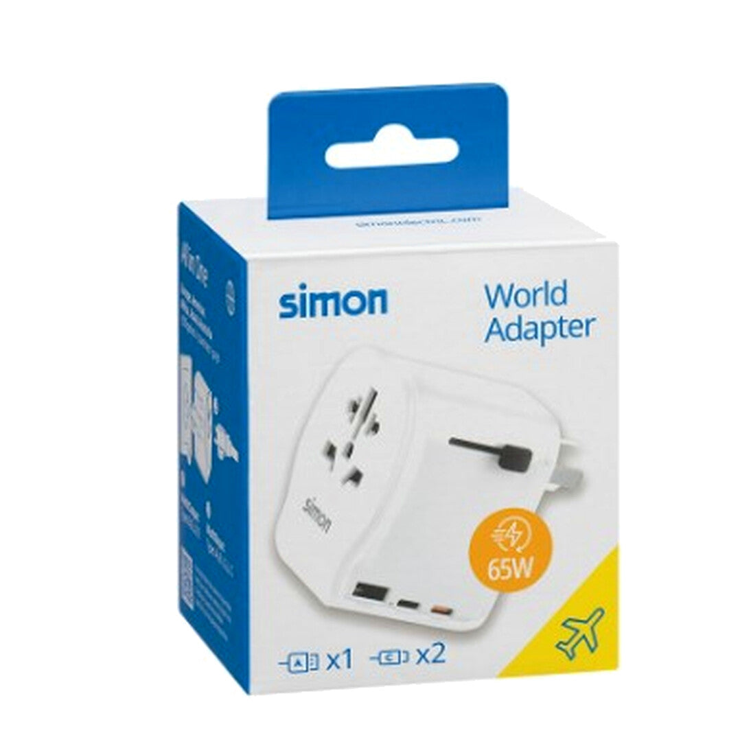 CL410102 ADAPTADOR UNIVERSAL DE VIAJE CON 3 CARGADORES USB (A+C) 65W SIMON