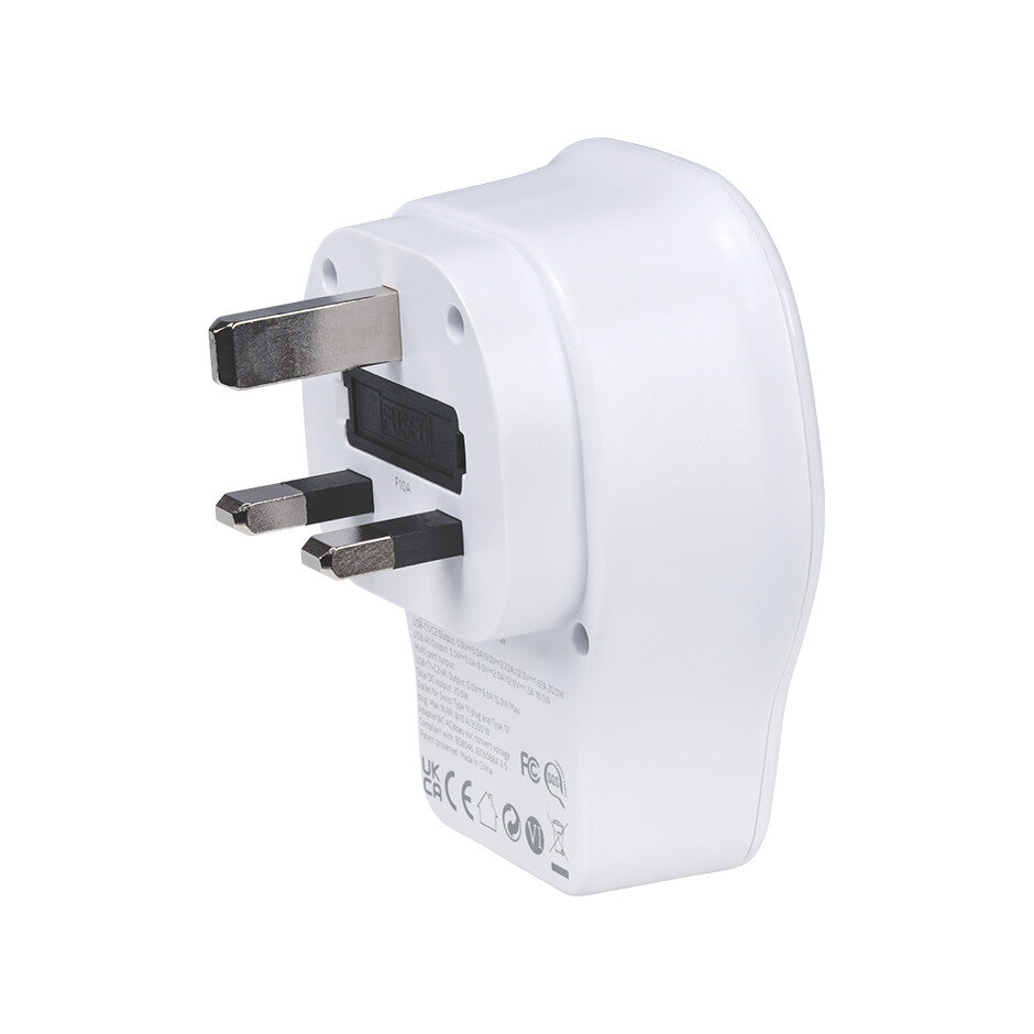 CL410106 ADAPTADOR UNIVERSAL DE VIAJE PARA REINO UNIDO USB A+2 USB C 20W SIMON