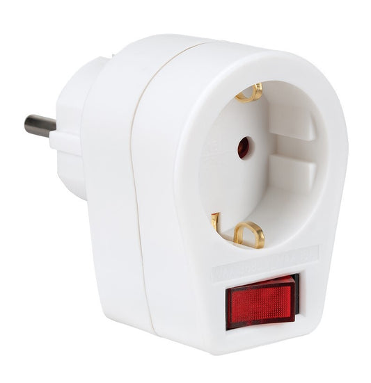 CL518701 SINGLE ADAPTER WITH SWITCH WHITE 16A 250V SIMON