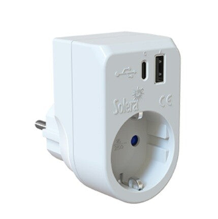 860USBAC ADAPTADOR SIMPLE USB A + C 15W BLANCO SOLERA
