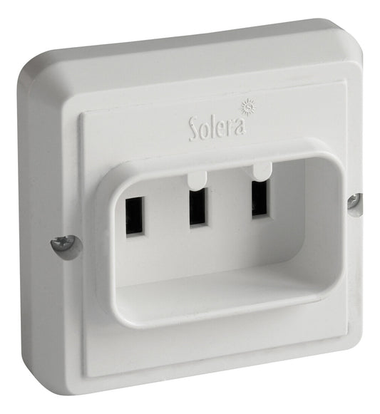 6827K BASE ENCHUFE BIPOLAR CON CONTACTO TIERRA 25A 250V BLANCA SOLERA