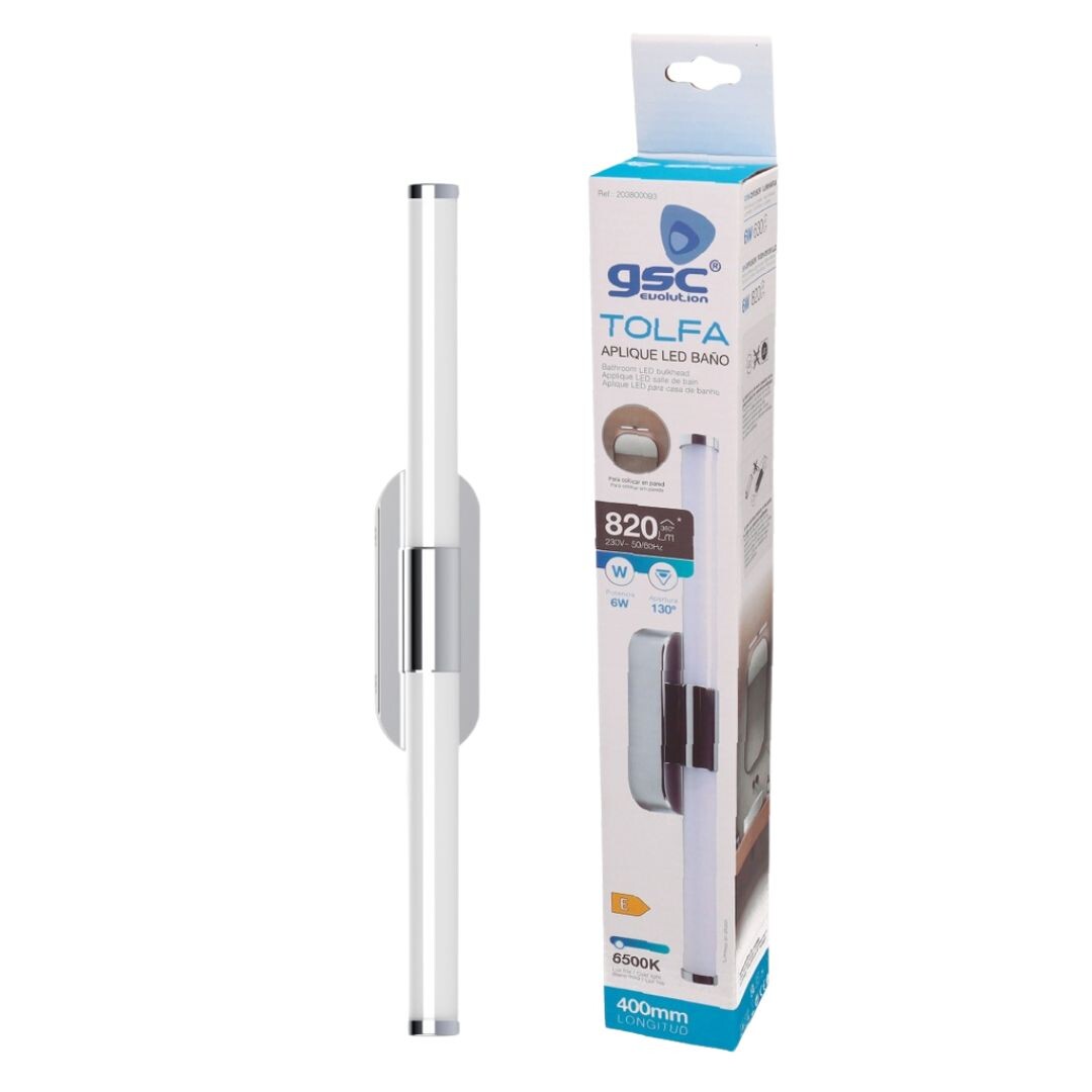 203800093 APLIQUE LED BAÑO 6W 6500K IP44 TOLFA GSC