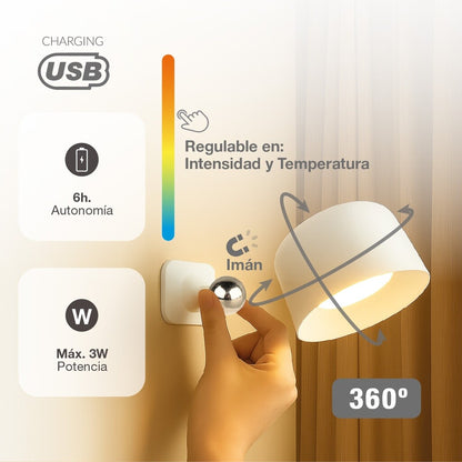 200005001 APLIQUE PARED LED RECARGABLE 3W BLANCO CCT KIRAZ GSC