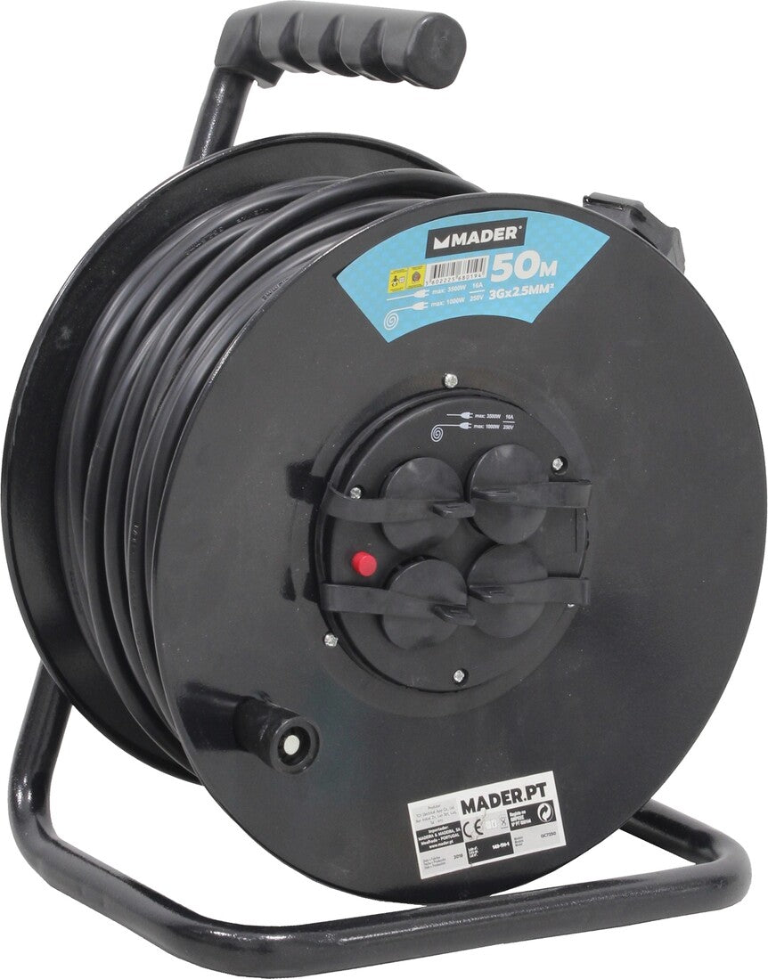 68019 50m EXTENSIBLE ENROLLACABLES 4T 3x2,5mm IP44 MADER