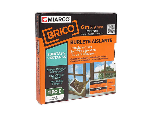 10764 BURLETE CAUCHO TIPO E MARRÓN 6x9mm MIARCO