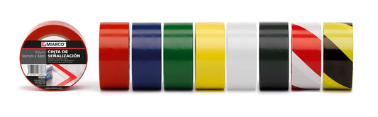 4611 CINTA SEÑALIZACIÓN PVC BLANCA ROJA  33x50mm MIARCO