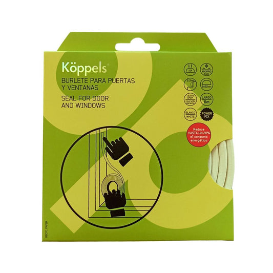 B2004B BURLETE PARA PUERTAS Y VENTANAS TIPO D BLANCO KOPPELS