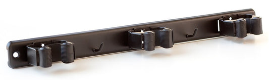 E1008N CUELGA ESCOBAS TRIPLE PINZA NEGRO ADHESIVO O TORNILLO KOPPELS