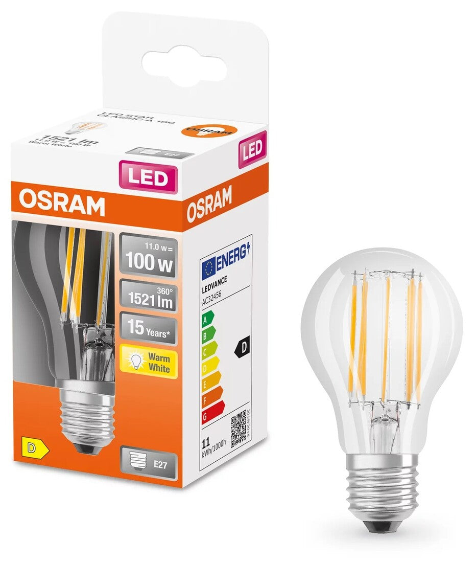 124707 LAMPARA STANDARD FIL LED E27 10W 2700K RETROFIT OSRAM