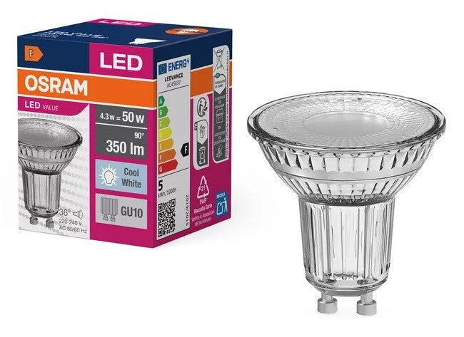 055155 LAMPARA LED GU10 3,6W 4000K 36º VALUE OSRAM