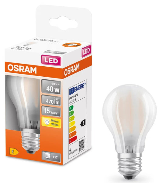 112469 STANDARD FIL LED MATT LAMP E27 4W 2700K RETROFIT OSRAM