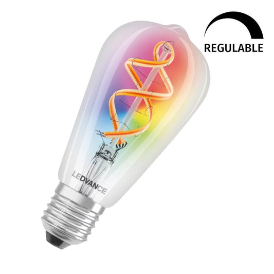 609914 LAMPARA SMART PERA FIL LED 4,5W E27 RGB+W LEDVANCE