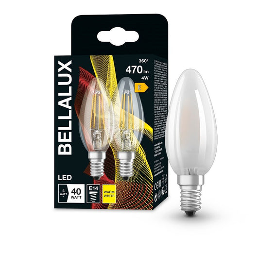 164895 2er LED FILAMENT KERZENLAMPE E14 4W 2700K BELLALUX