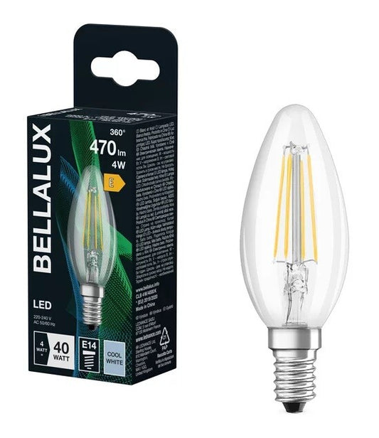 592292 LAMPARA VELA FIL LED E14 4W 4000K BELLALUX