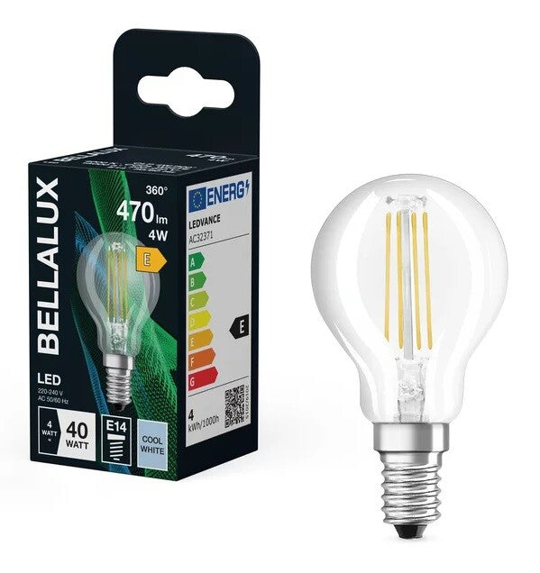 592278 LAMPARA ESFERICA FIL LED E14 4W 4000K BELLALUX