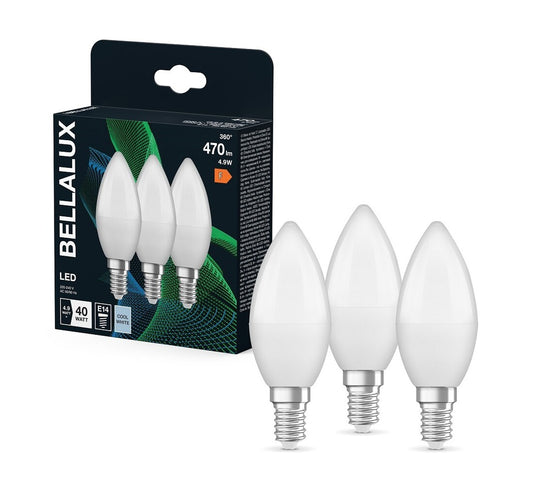 595484 3u LAMPARA VELA LED E14 4,9W 4000K BELLALUX
