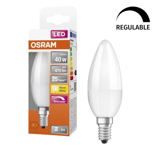 430914 LAMPARA VELA LED REGULABLE E14 5W 2700K SUPERSTAR OSRAM