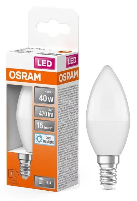 430976 LAMPARA VELA LED 5,5W E14 6500K STAR OSRAM