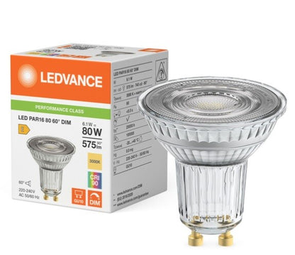 456350 LAMPARA PAR16 LED REGULABLE GU10 6,1W 3000K 60º PERFORMANCE OSRAM