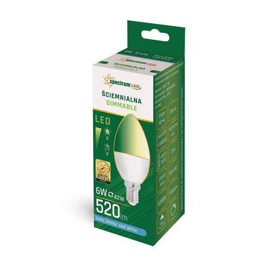 WOJ14383 DIMMBARE LED-KERZENLAMPE 6W 6000K SPECTRUM