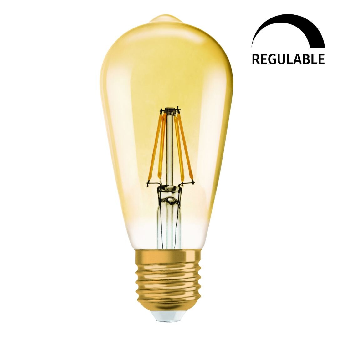 081514 LAMPARA EDISON FIL LED E27 6,5W 2400K REGULABLE OSRAM