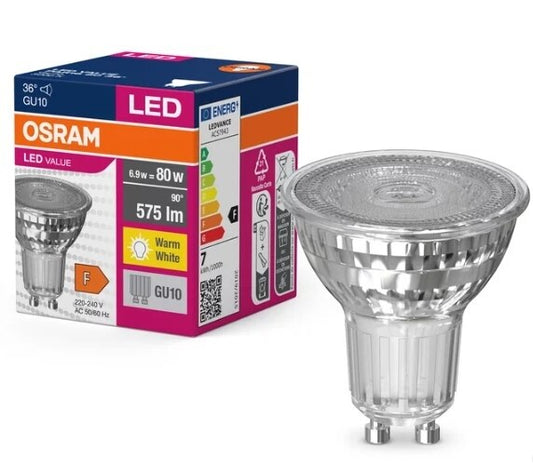 054822 GU10 LED LAMP 6.9W 3000K 36º VALUE