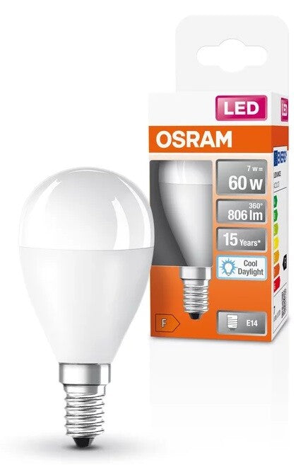 023125 LAMPARA ESFERICA LED E14 7W 6500K STAR OSRAM