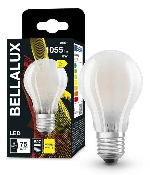 115378 LAMPARA STANDARD FIL LED E27 MATE 7,5W 2700K BELLALUX