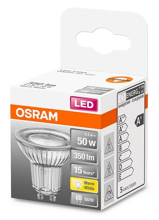 303263 PAR16 LED GU10 LAMP 4.3W 2700K 120° STAR OSRAM