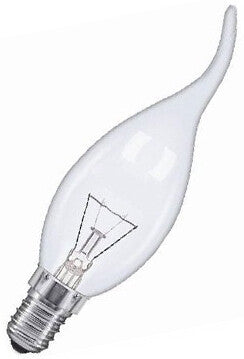 LAMPARA VELA CLARA PUNTA 40W E14 35x120mm.