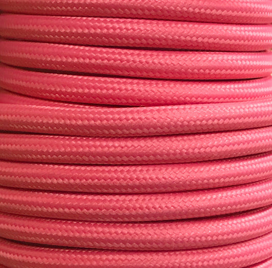 CIR62CM36 5m CABLE TEXTIL LISO ROSA MATE