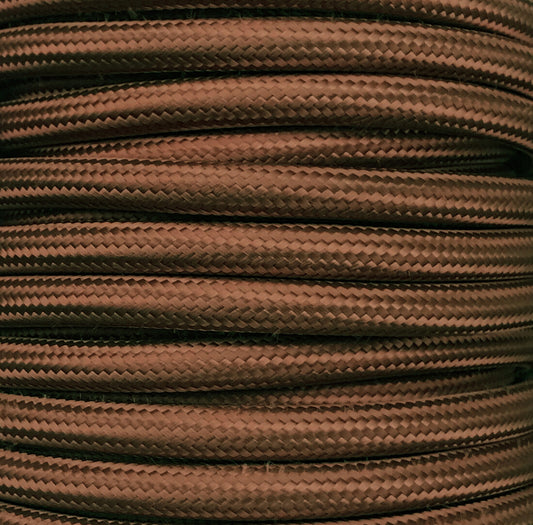CIR62CM20 25m GLATTES TEXTILKABEL MATT-BRAUN