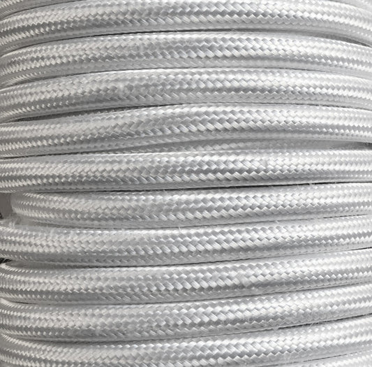 CIR62CTS73 5 MTS CABLE TEXTIL LISO BLANCO  BRILLO