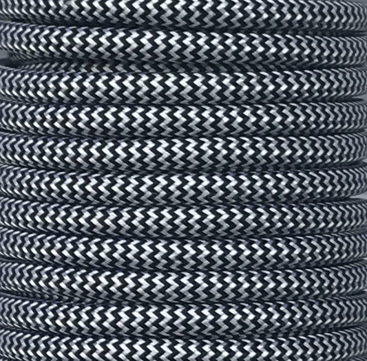 CIR62CTS73/56 25m CABLE TEXTIL ZIGZAG NEGRO/BLO