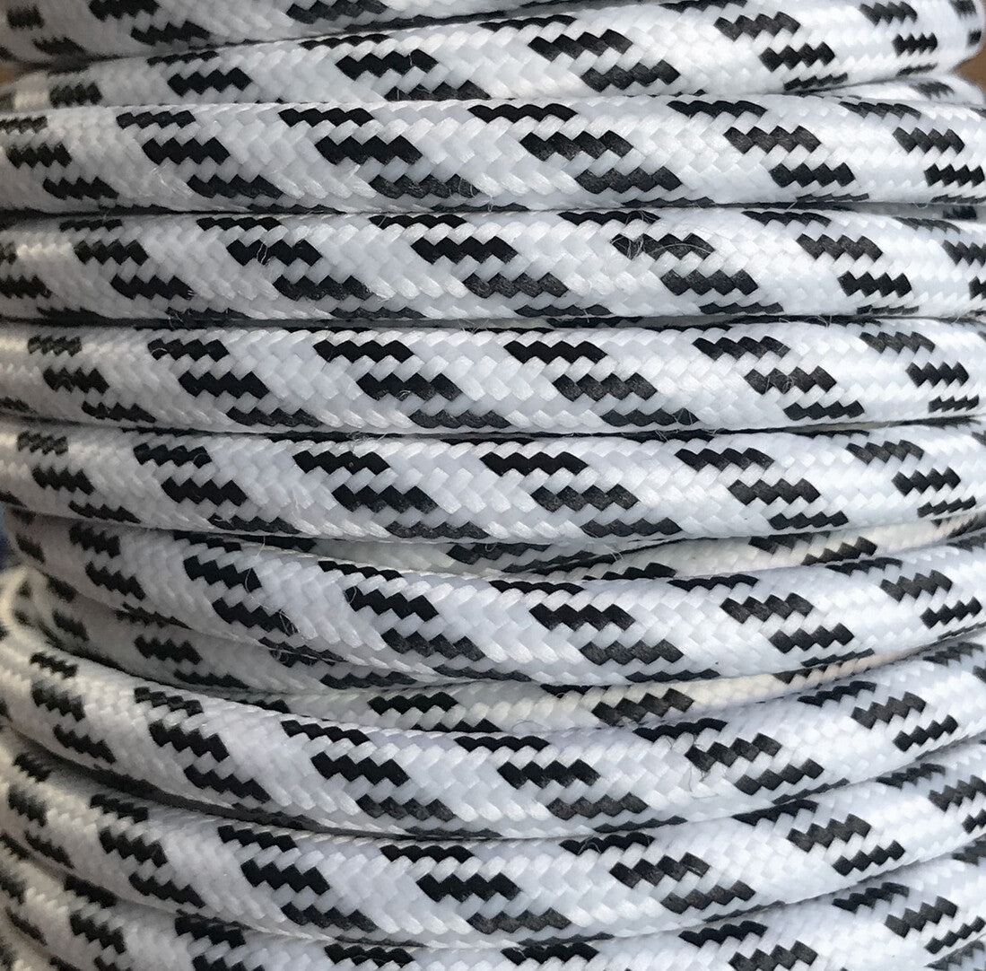 CIR62CM01/13 5 MTS CABLE TEXTIL FENIX BLANCO/NEGRO