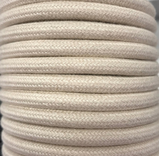 CIR62AL02 25m TEXTILKABEL BEIGE BAUMWOLLE GLATT