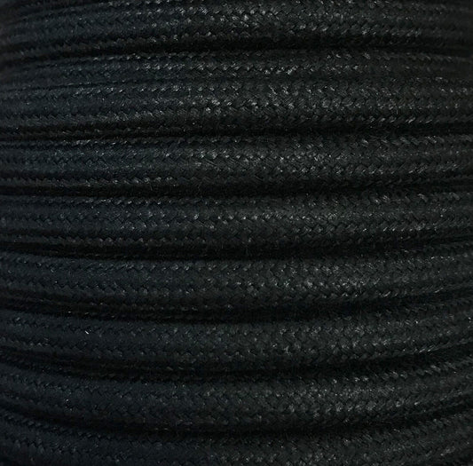 CIR62AL03 25m CABLE TEXTIL LISO NEGRO ALGODON