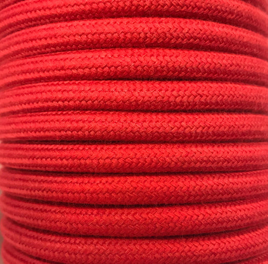 CIR62AL05 15m RED PLAIN COTTON TEXTILE CABLE