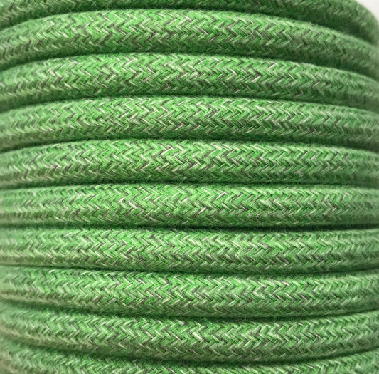 CIR62BA02 5m CABLE TEXTIL BATIDO VERDE ALGODON