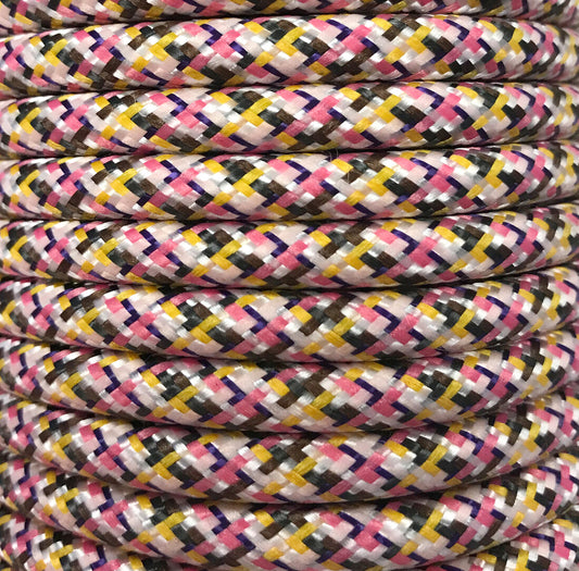 CIR62PI05 5m CABLE TEXTIL ROSA PIXEL BRILLO