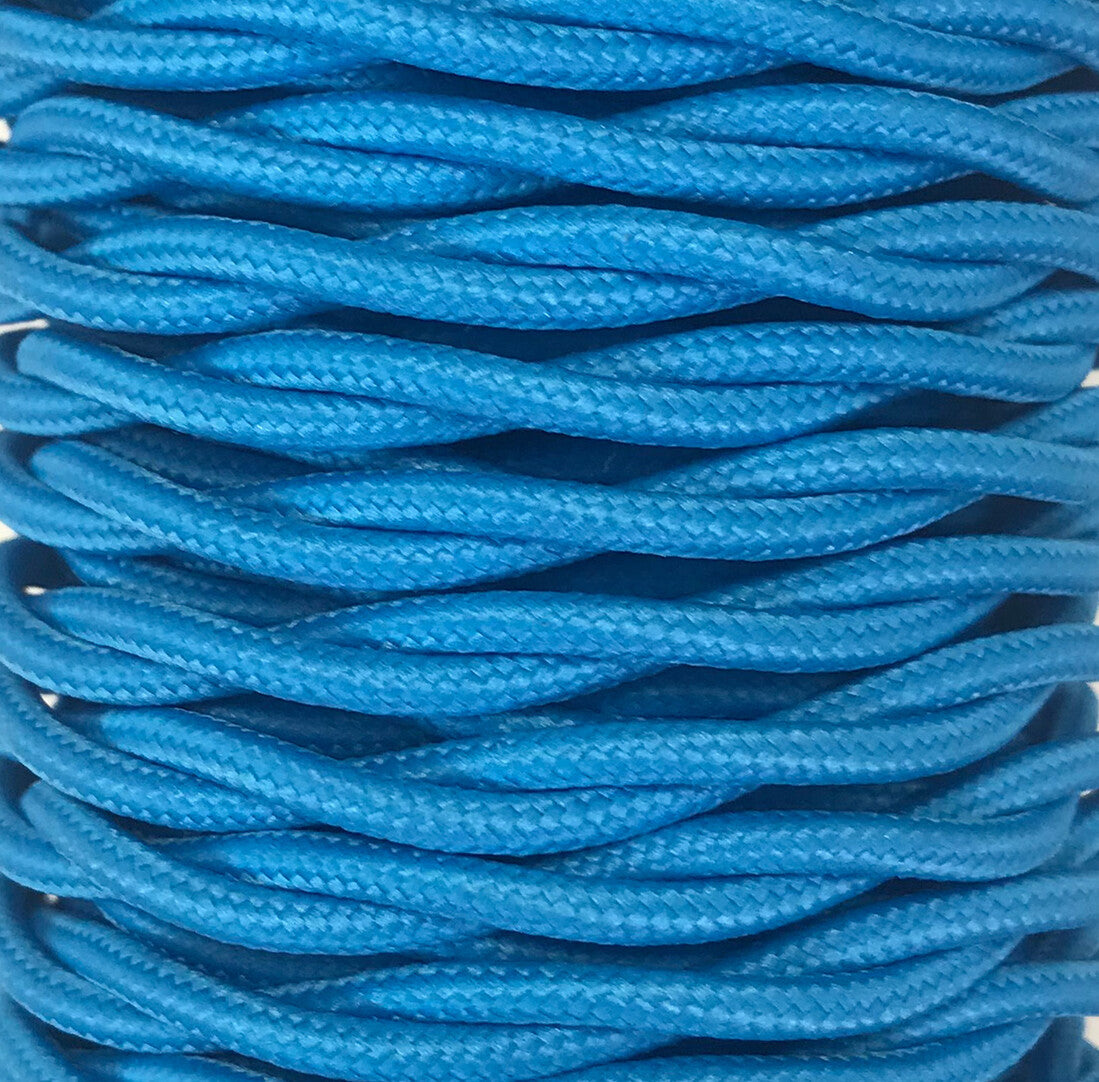 CABEXT2P04 5m CABLE TEXTIL TRENZADO AZUL TURQUESA