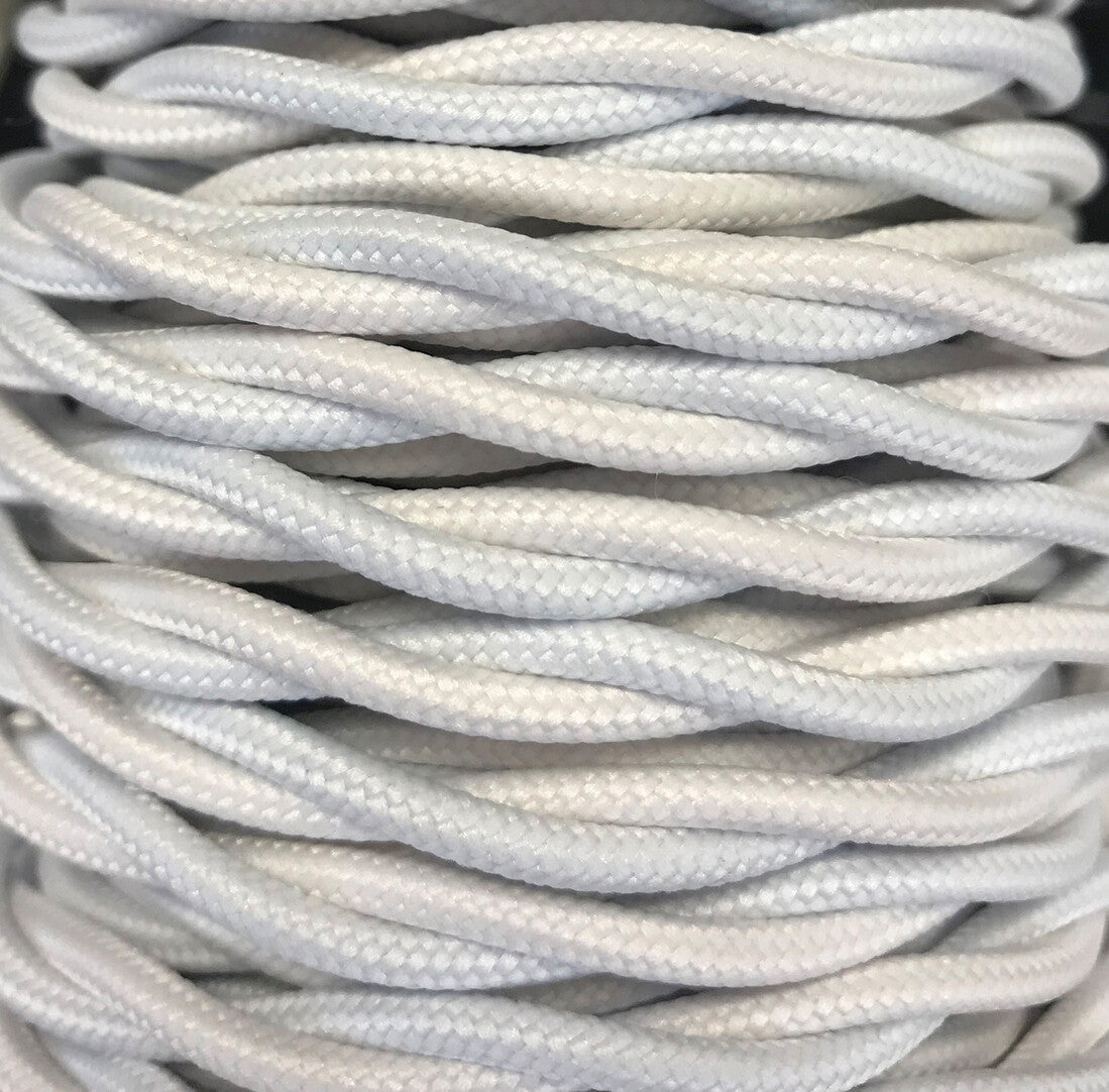 CABEXT2P01 5m CABLE TEXTIL TRENZADO BLANCO
