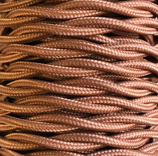 CABEXT2P11 25m BROWN BRAIDED TEXTILE CABLE
